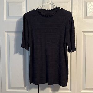 Ann Taylor Charcoal Textured Knit Top